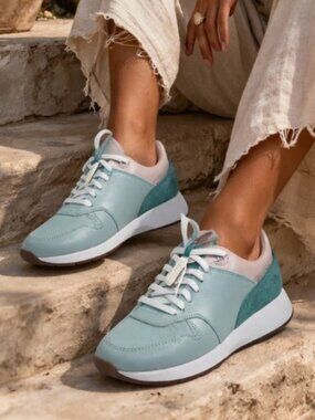 Rockport Trustride ProWalker Atlantic Leather Combo Mesh Suede Lace-Up  Size 8